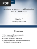 A+ Guide To Managing & Maintaining Your PC, 8th Edition: Installing Windows