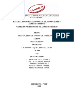 Presupuesto Gasto de Fabricacion