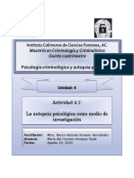 La Autopsia Psicologíca Como Medio de Investigación