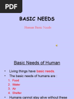 Basic Needs of Humans Year 4