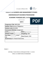 Faculty of Business and Management Studies Undergraduate Business Programme ACADEMIC YEAR2020-2021, 1st Semester