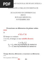 Ecuaciones en Diferencias Matematica para Economistas III A