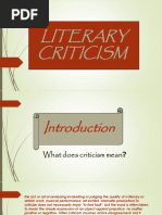 LITERARY CRITICISM Presentation