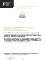 Intervalo de Confianza para Estimar La Proporcion Poblacional