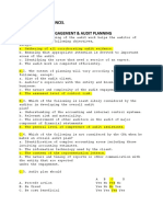 Post Quiz - Pre Engagement & Audit Planning