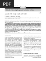 Methods of Assessing Cough and Antitussives in Man: J. Korpa S, J. Sadlon Ova, M. Vrabec