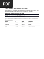 How To Configure Static Routing in Cisco Router: Experiment No.4