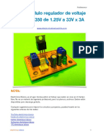 Modulo Regulador de Voltaje Con El LM350 de 1.25V A 33V X 3A