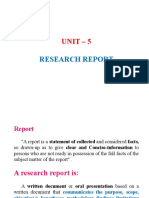 Unit - 5: Research Report