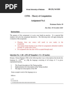 CS701 - Theory of Computation Assignment No.1: Instructions