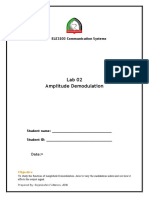 Lab 02 Amplitude Demodulation: ELE3203 Communication Systems