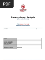 Business Impact Analysis: (Store As Confidential)