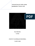 Sikap Profesional Internal Auditor Dalam Mengungkapkan Temuan Audit