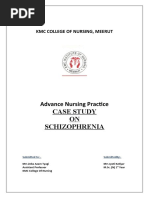 Case Study ON Schizophrenia: Advance Nursing Practice