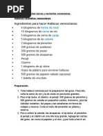 Recetas de Comidas Típicas y Navideñas Venezolanas