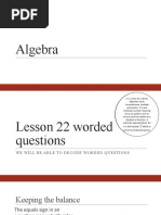 Year 11 General Maths Algebra Powerpoint