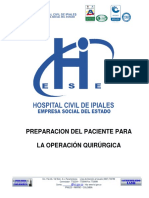 Preparacion Del Paciente para Operacion Quirurgica