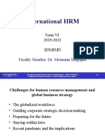 International HRM: Term VI 2019-2021 Sdmimd