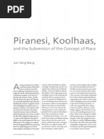 Piranesi, Koolhaas,: and The Subversion of The Concept of Place