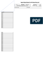 Input Data Sheet For E-Class Record: Region Division District School Name School Id