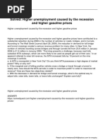 Higher Unemployment Caused by The Recession and Higher Gasoline Prices