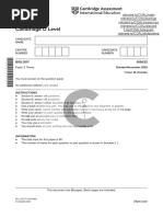 O LEVEL BIOLOGY O/N 2020 PAPER 22 (5090 - w20 - QP - 22)