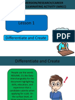 Lesson 1: Differentiate and Create