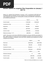 Adams Inc Acquires Clay Corporation On January 1 2017 in