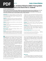 Awareness, Attitudes, and Actions Related To COVID-19 Among Adults With Chronic Conditions at The Onset of The U.S. Outbreak