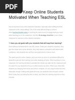 How To Keep Online Students Motivated When Teaching ESL