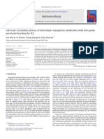 Lab-Scale Circulation Process of Electrolytic Manganese Production With Low-Grade Pyrolusite Leaching by SO2