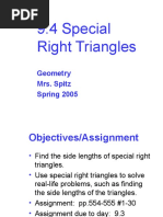 9.4 Special Right Triangles