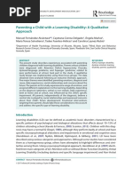 Parenting A Child With A Learning Disability: A Qualitative Approach