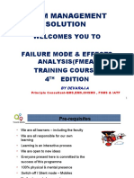 Qgem Management Solution: Welcomes You To Failure Mode & Effects Analysis (Fmea) Training Course 4 Edition