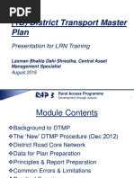 (1B) District Transport Master Plan: Presentation For LRN Training