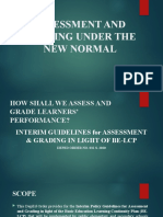 Assessment and Grading Under The New Normal