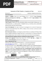 Planilla Inscripción de Título Tentativo C.S Acosta Keiber