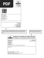 2nd Class: Certificate of Posting For Online Postage