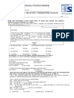 Escuela Telesecundaria " " C.C.T. - Examen Segundo Trimestre Inglès