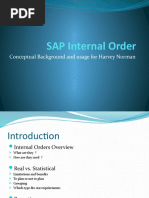 SAP Internal Order: Conceptual Background and Usage For Harvey Norman