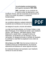 Cronología Con Los Principales Acontecimientos Ocurridos Durante La Guerra Necesaria 1895-1898. 29 de Enero de 1895: José Martí, en Su Condición de