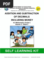 Addition and Subtraction of Decimals Including Money: For Mathematics Grade 5 Quarter 2 / Week 2