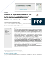 Estimación Del Índice de Masa Corporal Con Base en La Circunferencia Braquial, para Pacientes Con Discapacidad Permanente o Transitoria