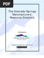 The Colorado Springs Manufacturers' Resource Directory: Published by