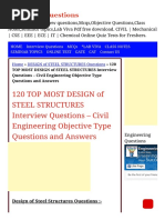 120 TOP DESIGN of STEEL STRUCTURES Multiple Choice