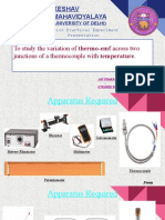 To Study The Variation of Thermo-Emf Across Two Junctions of A Thermocouple With Temperature.