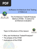 Week 7 8 - The Architecture Tradeoff Analysis Method (ATAM)