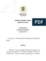 Mentir en La Demanda Constituye Delito de Fraude Procesal. 53923-20