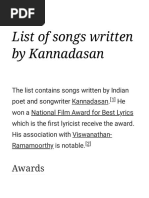 List of Songs Written by Kannadasan 