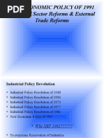 New Economic Policy of 1991 Industrial Sector Reforms & External Trade Reforms